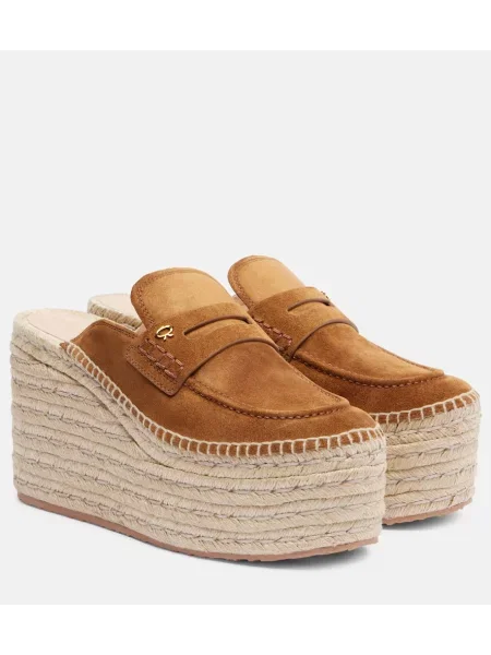 Espadrile Gianvito Rossi din piele de căprioară maro