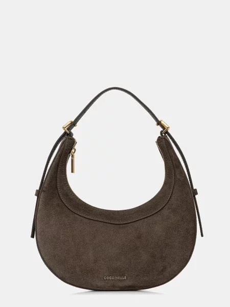Coccinelle geantă crossbody pentru femei din piele întoarsă verde
