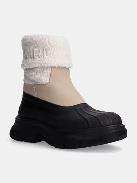 Karl Lagerfeld botine LUNA SNOW femei cu platforma izolare usoara bej