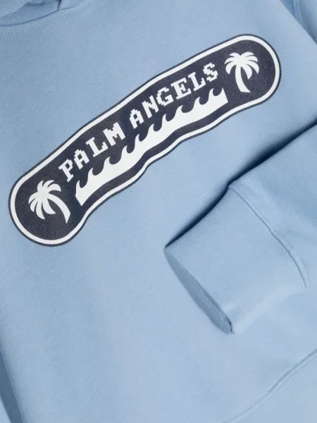 Bluza z kapturem dziecięca Palm Angels niebieska