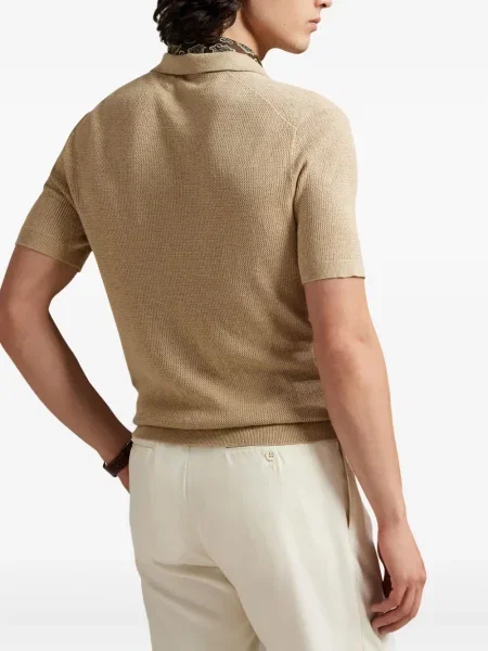 Dlouhá pruhovaná s límcem kšiltovka Polo Ralph Lauren modrá