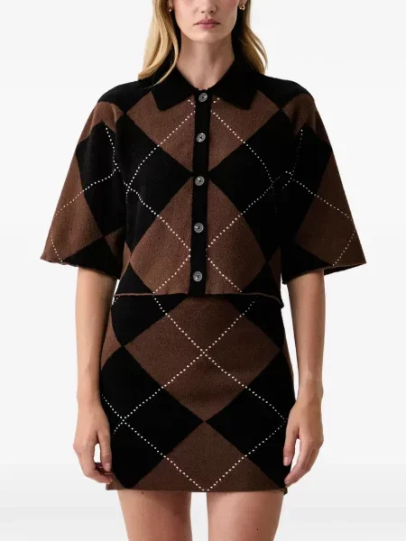Scurt cămașă Dkny cu model argyle maro