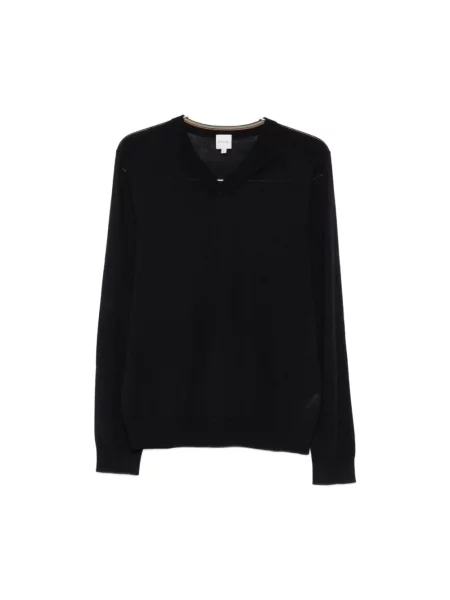 Sweter Paul Smith z dekoltem w serek niebieski