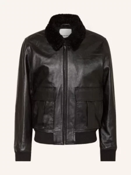 Isabel Marant Kurtka Skórzana Bowy schwarz czarna