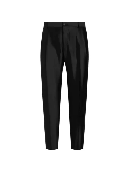 Pantaloni Dolce & Gabbana de mătase negru