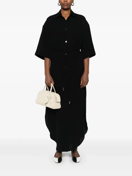 Rochie tip cămașă Nanushka de costum negru