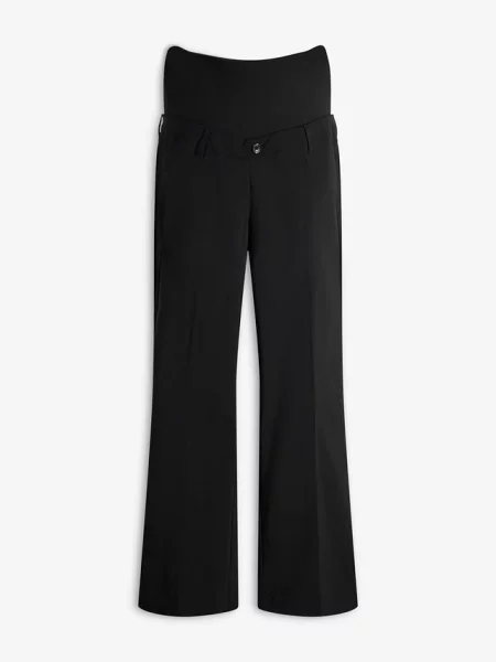 Wygodne spodnie ciążowe ze stretchem o kroju bootcut czarne