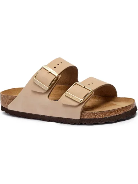 Birkenstock Bőr papucs Arizona | narrow fit soft footbed bézs