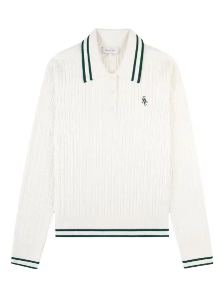 Polo Sporty & Rich cu dungi tricotate