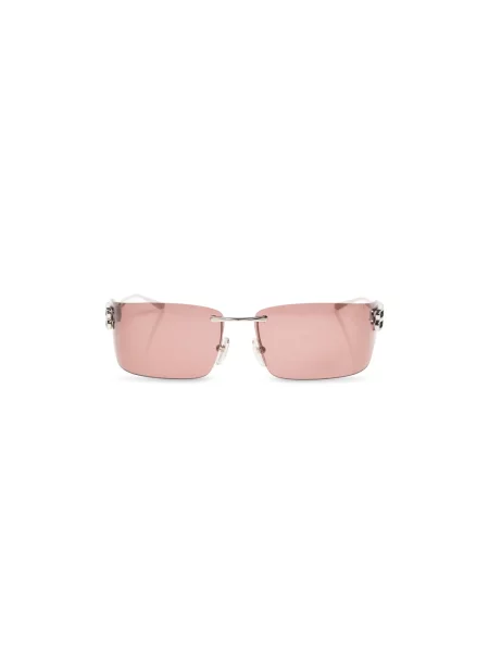 Lniane okulary przeciwsłoneczne Balenciaga w geometryczne wzory szare