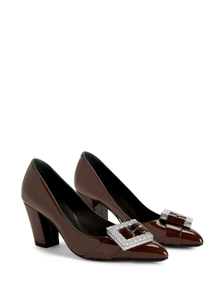 Pantofi cu toc Giuseppe Zanotti din piele cu cataramă negru