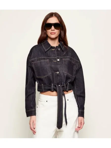 HUGO geacă jeans bleumarin de tranziție
