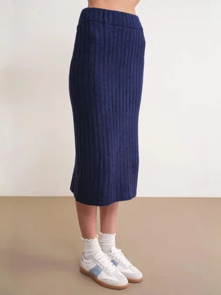 MixRay Sukně Strickröcke námořnická modř