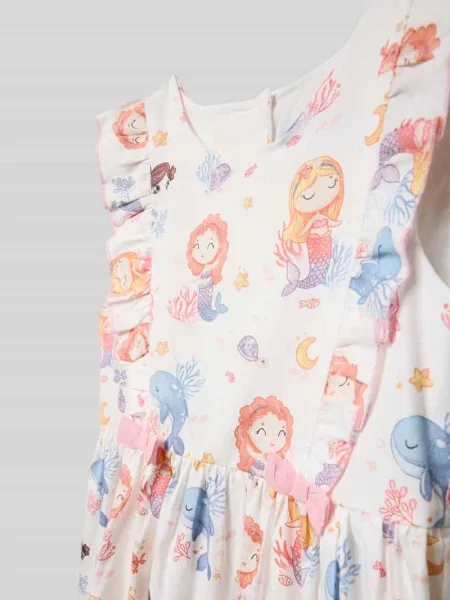 Sukienka o kroju regular fit z nadrukiem z motywem na całej powierzchni Happy Girls