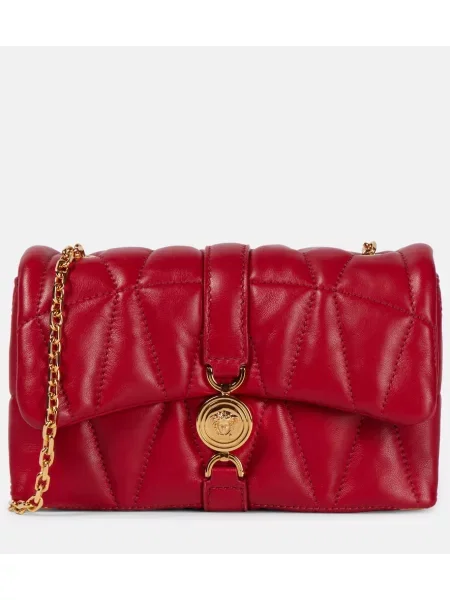 Mała mały torebka skórzana Versace skórzana czarna