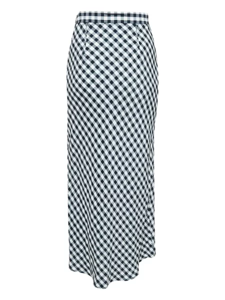 Spódnica Maje w kratkę z nadrukiem niebieska