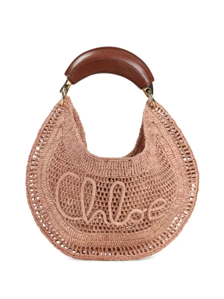Geantă Chloé cu broderie maro