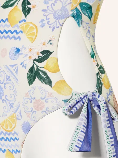 Watercult Strój Kąpielowy Dolce Lemon Z Wycięciem blau niebieski
