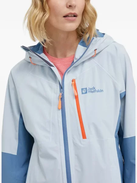 Geacă Jack Wolfskin cu glugă albastru