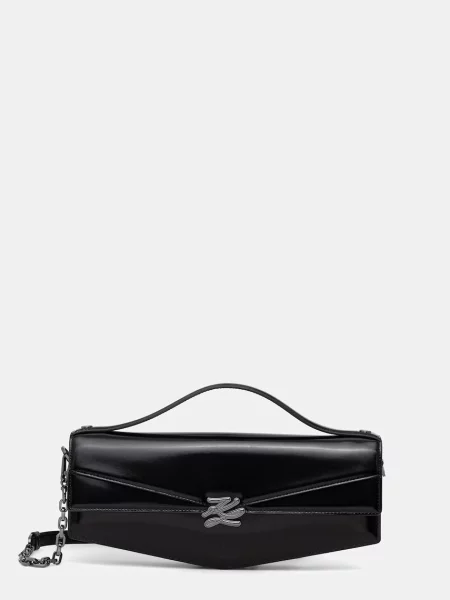 Karl Lagerfeld torebka crossbody skórzana Karl Lagerfeld Studio czarna