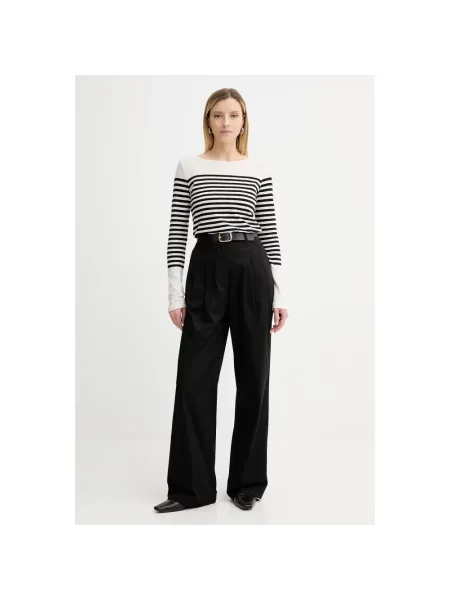 Marc O'Polo spodnie szerokie high waist czarny