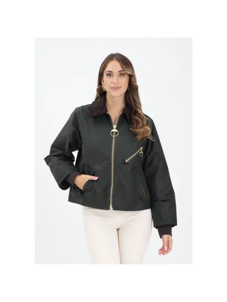 Kroj regular fit kurtka funkcyjna z czystej bawełny Barbour oliwkowa