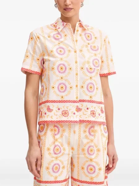 Cămașă Twinset cu model floral alb