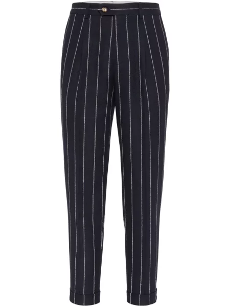 Pantaloni Brunello Cucinelli cu dungi albastru