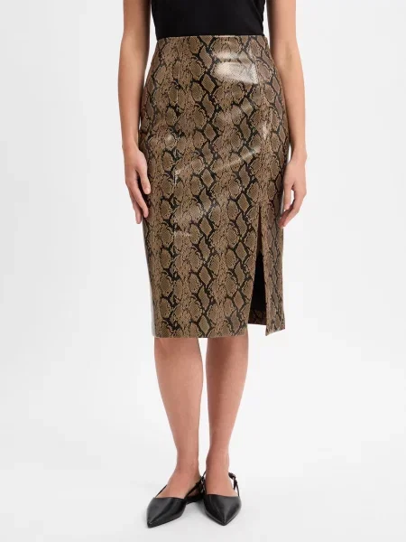 HUGO Spódnica Kobiety Sztuczne włókno beżowy|czarny wzorzysty 34 czarna