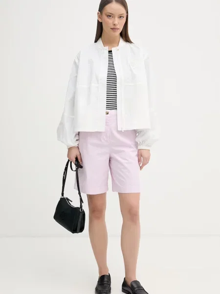 Tommy Hilfiger chino kratke hlače z bombažem roza