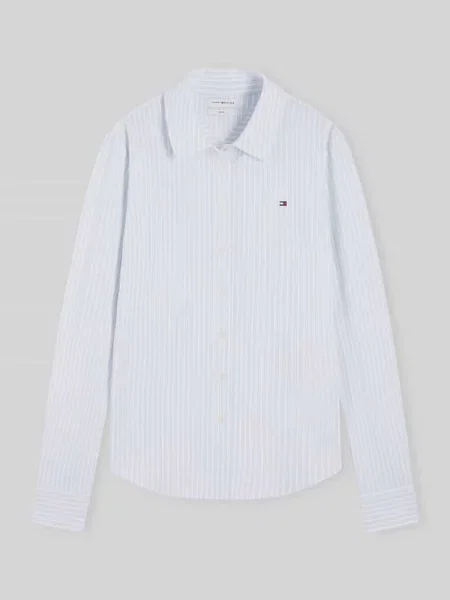 Długa bluzka koszulowa z detalem z logo Tommy Hilfiger