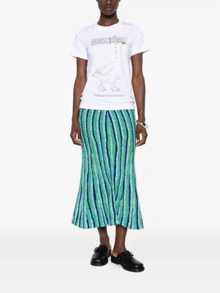 Scurt tricou Moschino cu imagine alb