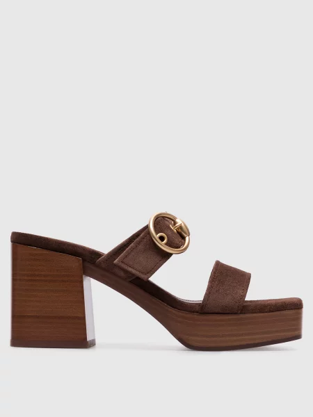 Замшевые мюли Gianvito Rossi коричневые