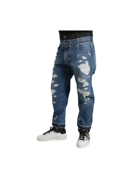 Skinny jeansy skinny Dolce And Gabbana niebieskie