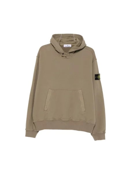 Bluza z kapturem Stone Island z kapturem z kamieniami zielona