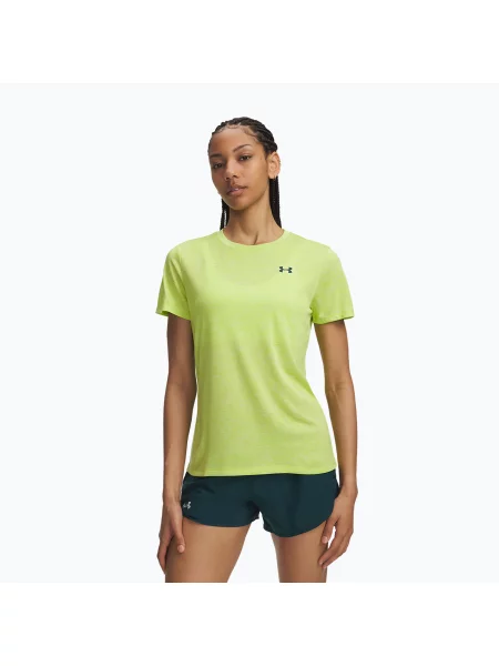 Tricou de antrenament pentru femei Under Armour Tech Twist green citrine/arden green verde