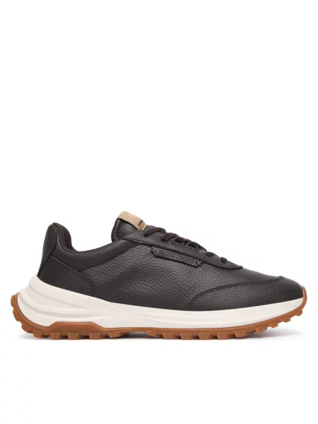 Sneakersy Emporio Armani brązowe