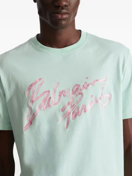 Tricou Balmain cu imagine verde