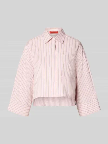 Bluzka koszulowa o pudełkowym kroju z czystej bawełny model VELOCE' Max&co. różowa
