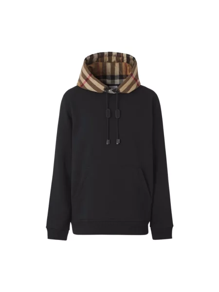 Bluza z kapturem Burberry w kratę z kapturem retro czarna