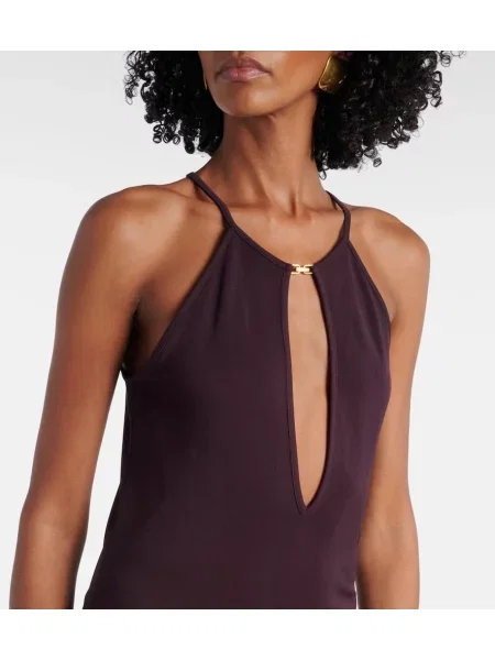Rochie Tom Ford din jerseu cu gât halter violet