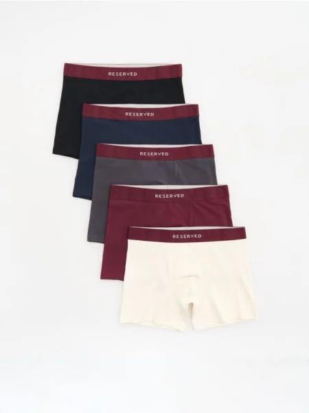 Reserved Set de 5 perechi de boxeri long maro