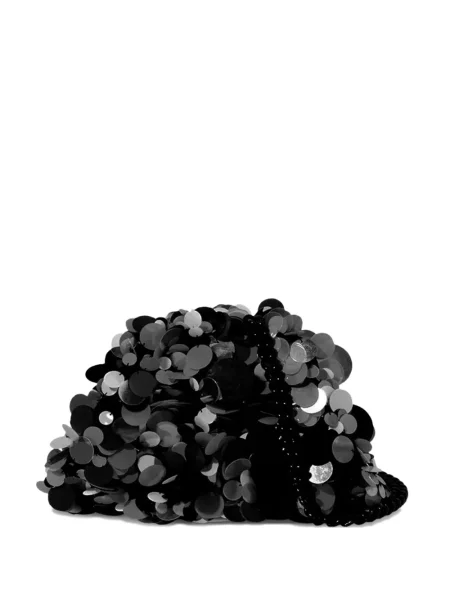 Geantă plic Maria La Rosa cu paiete negru