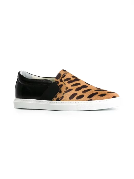 Sneakerși Lanvin cu imagine cu model leopard negru