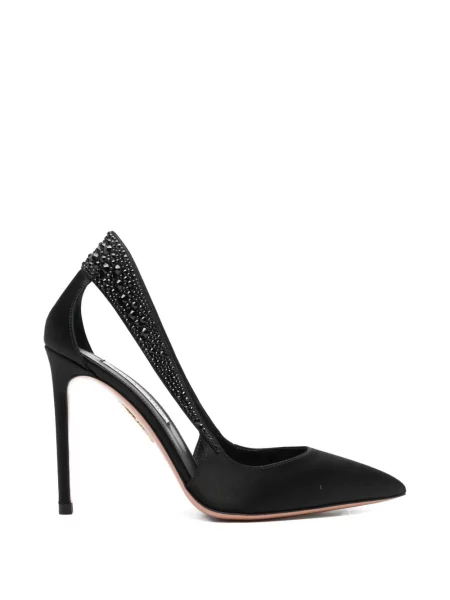 Pantofi cu toc Aquazzura de cristal negru