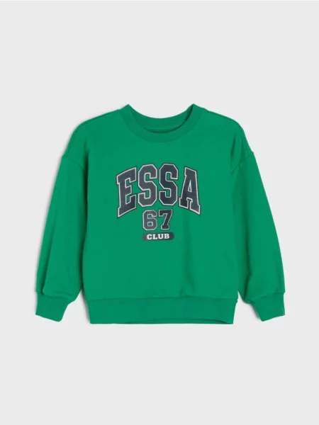 Sinsay Crewneck mikina s potiskem zelená