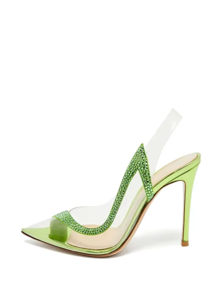 Pantofi cu toc Gianvito Rossi slingback verde