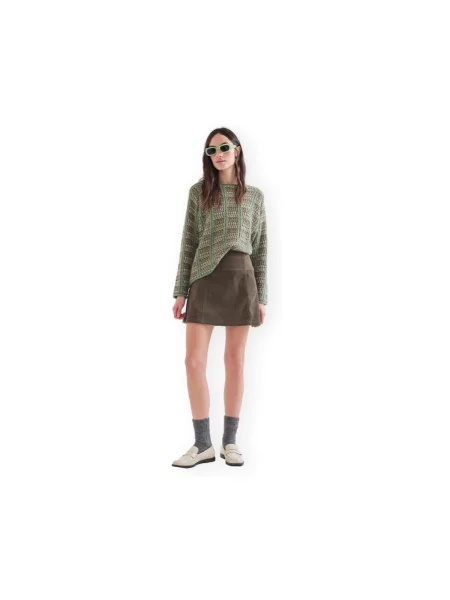 Pulover Compania Fantastica tricotate verde
