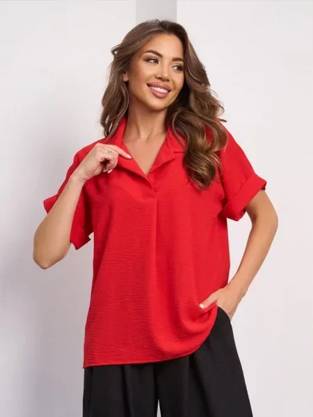 Блуза ISSA Plus комбінований верх червоний