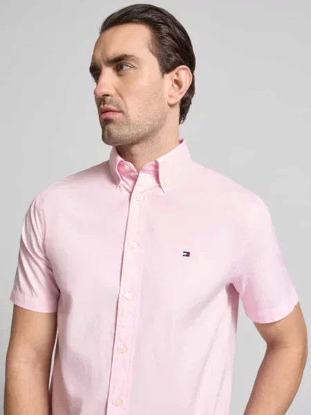 Koszula casualowa o kroju regular fit z czystej bawełny Tommy Hilfiger granatowa
